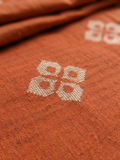Bawan Buti Handwoven Cotton Saree — Burnt Vermilion with Ivory Motifs